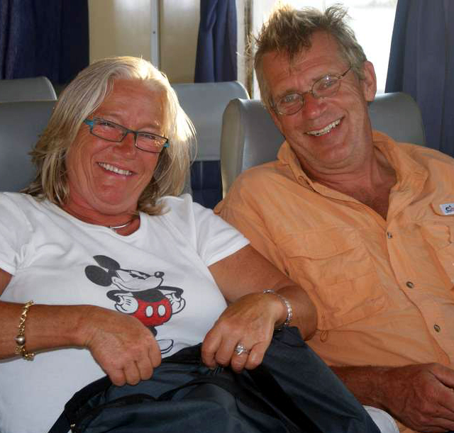 David and Gunilla on ferry to Pico