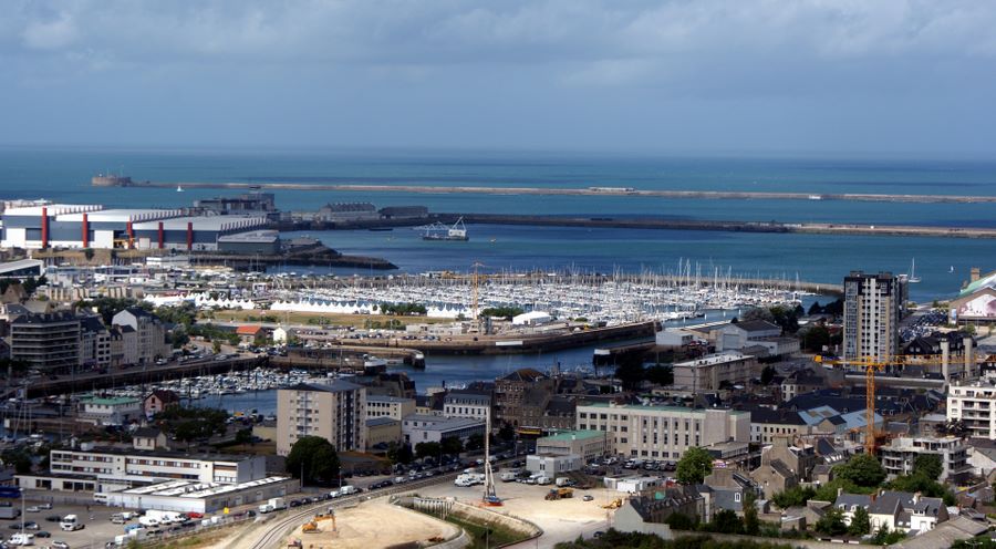 View of Cherbourg harbor from the fort on the hill