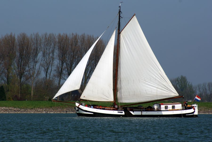 Classic Dutch shallow-draft sailing barge